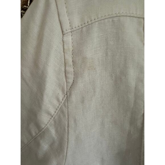 Burberry Brit Patchford Parchment Linen Moto Biker Full Zip Belted Jacket Size 4 - Picture 11 of 14